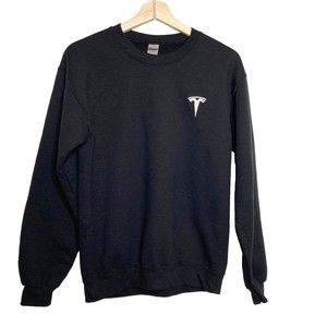 Tesla Corporate Cotton Blend Black Sweatshirt Size Small
